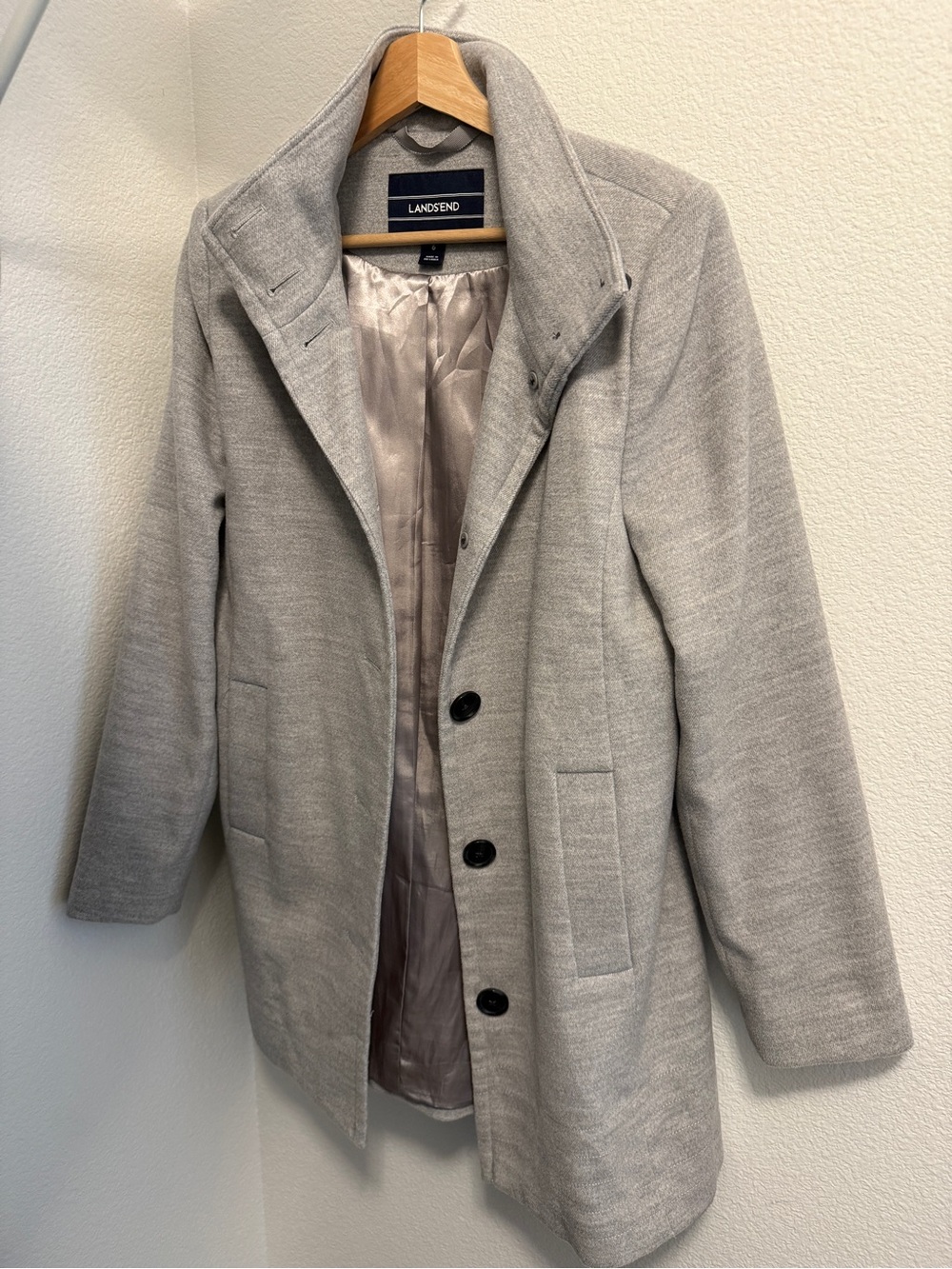 Lands' End Women’s Light Gray Coat